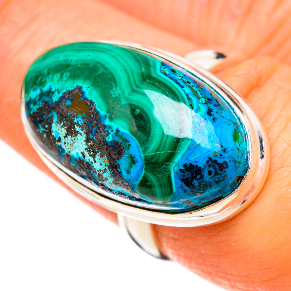 Malachite In Chrysocolla Rings handcrafted by Anasilvercos - RING126440