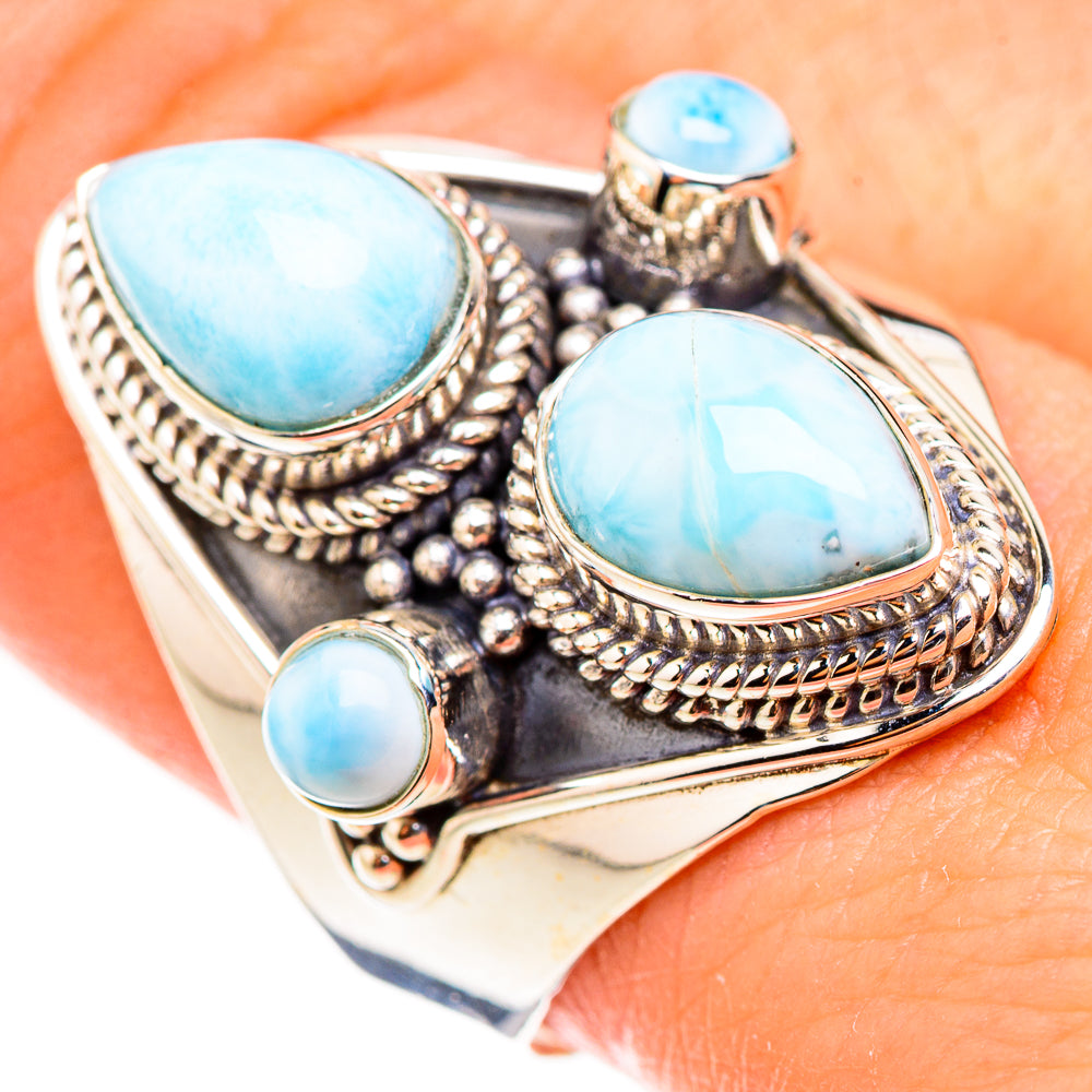 Larimar Rings handcrafted by Anasilvercos - RING126494