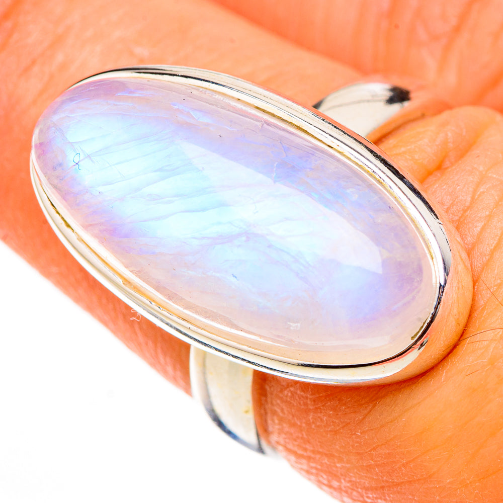Rainbow Moonstone Rings handcrafted by Anasilvercos - RING126498