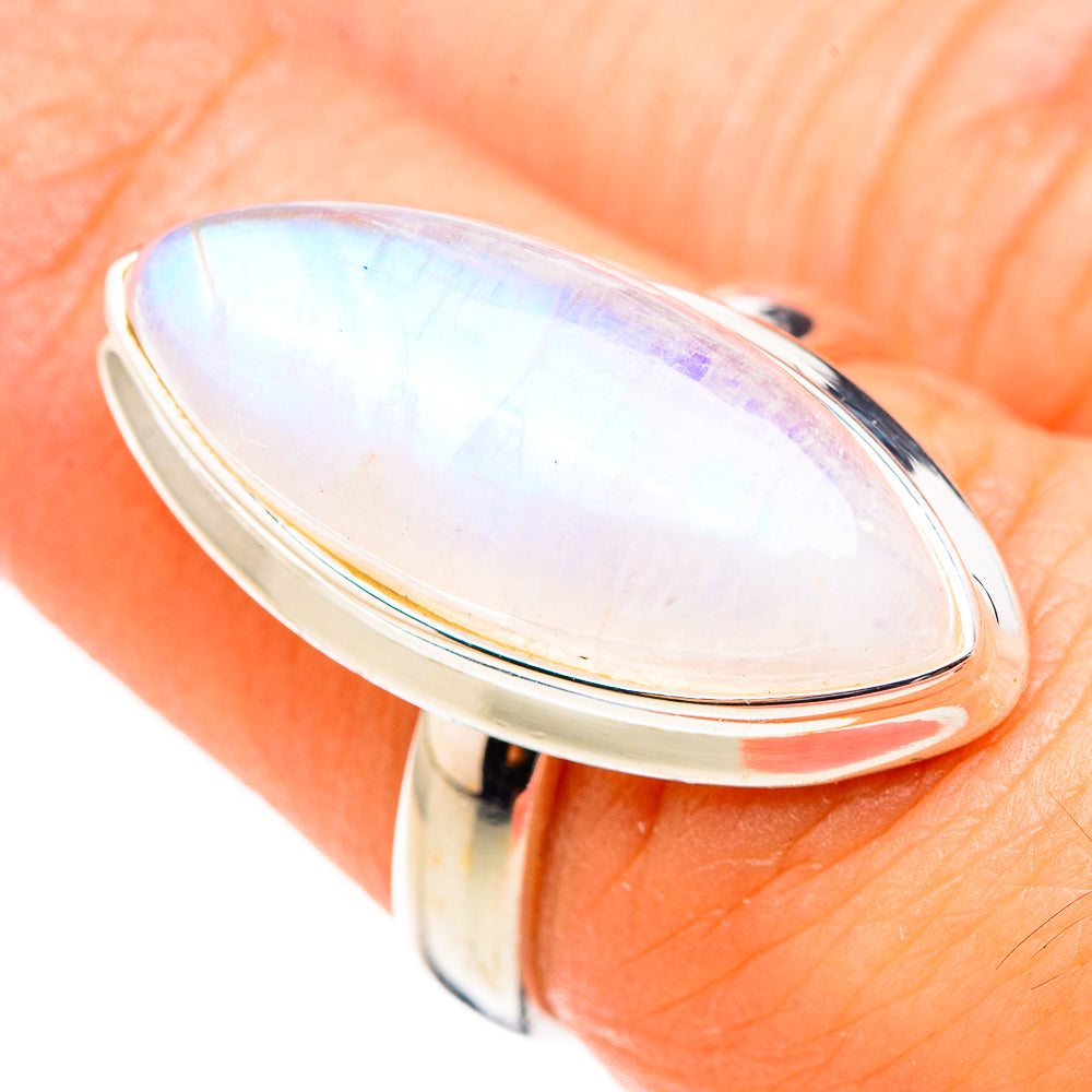 Rainbow Moonstone Rings handcrafted by Anasilvercos - RING126518