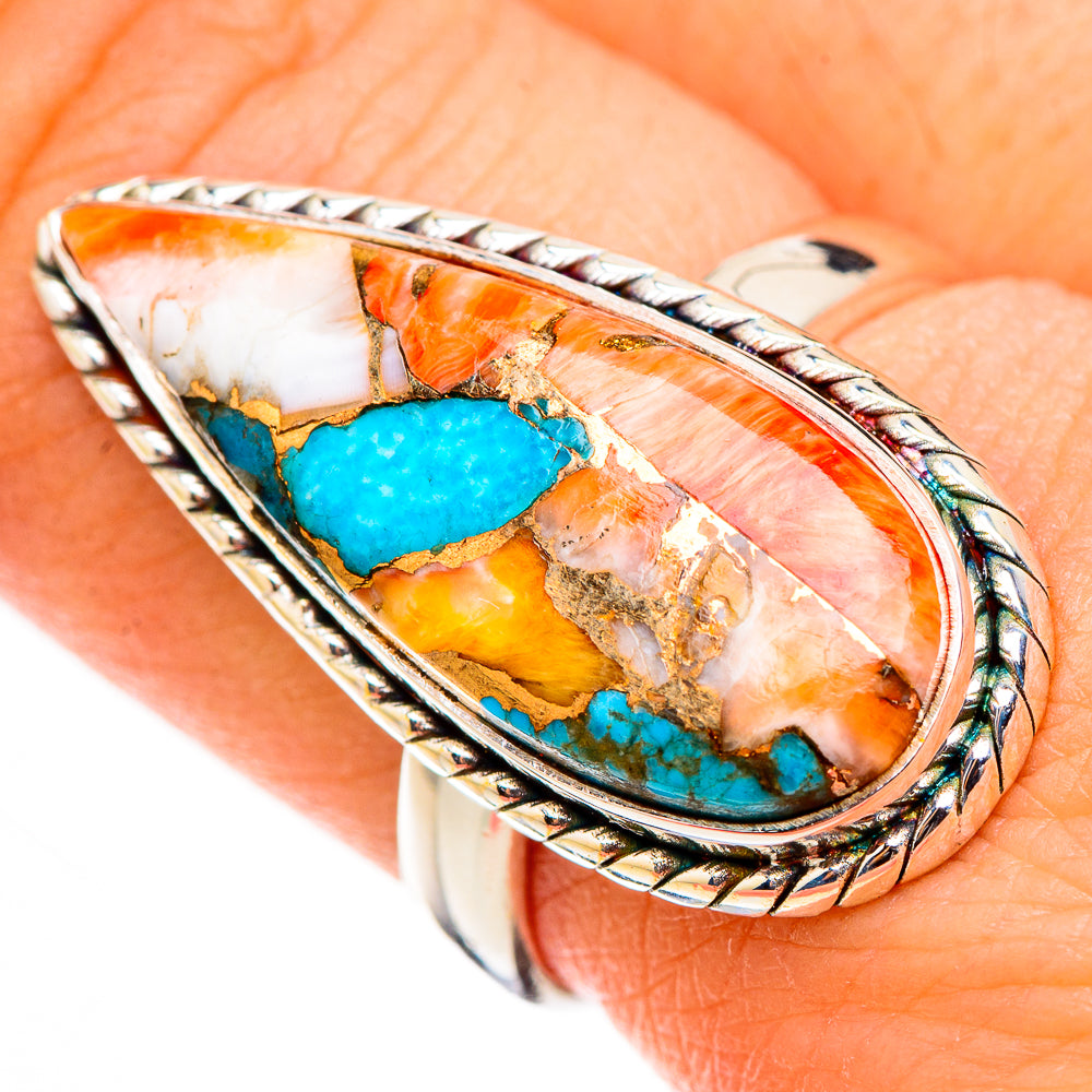 Spiny Oyster Turquoise Rings handcrafted by Anasilvercos - RING126523