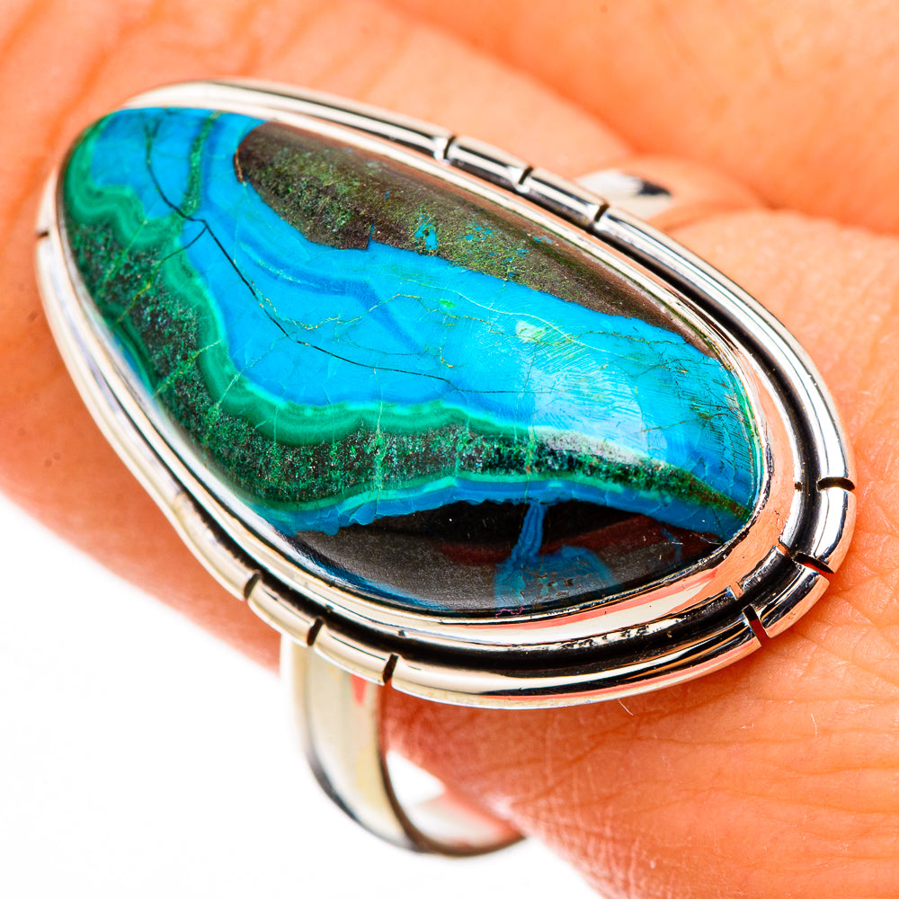 Malachite In Chrysocolla Rings handcrafted by Anasilvercos - RING126608