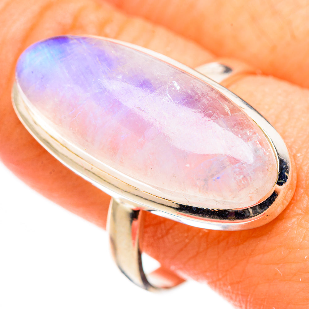 Rainbow Moonstone Rings handcrafted by Anasilvercos - RING126622