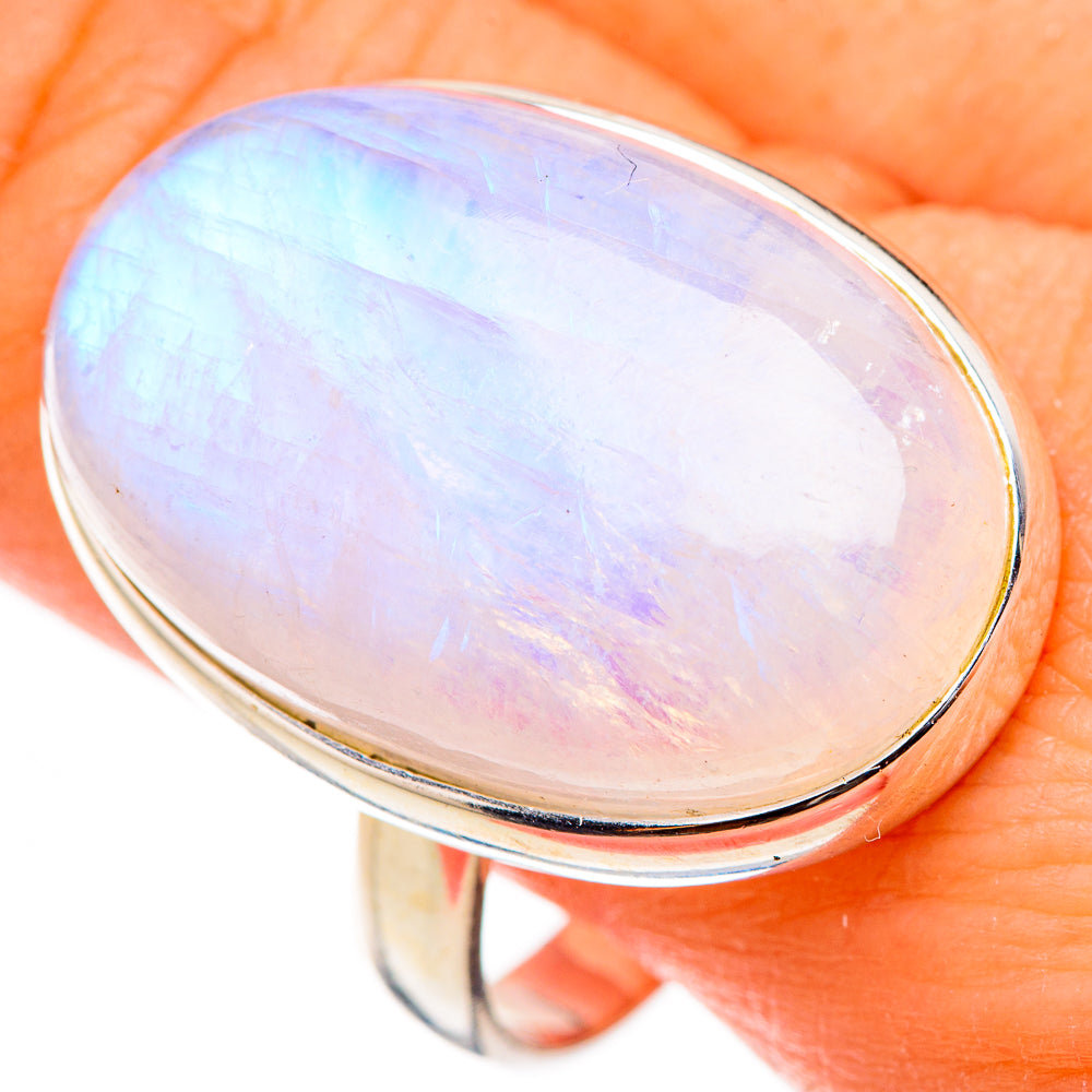 Rainbow Moonstone Rings handcrafted by Anasilvercos - RING126641
