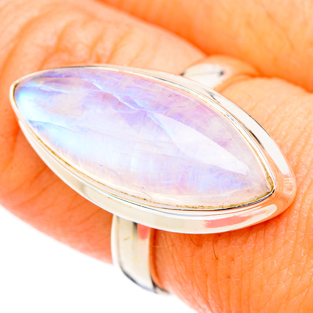 Rainbow Moonstone Rings handcrafted by Anasilvercos - RING126698