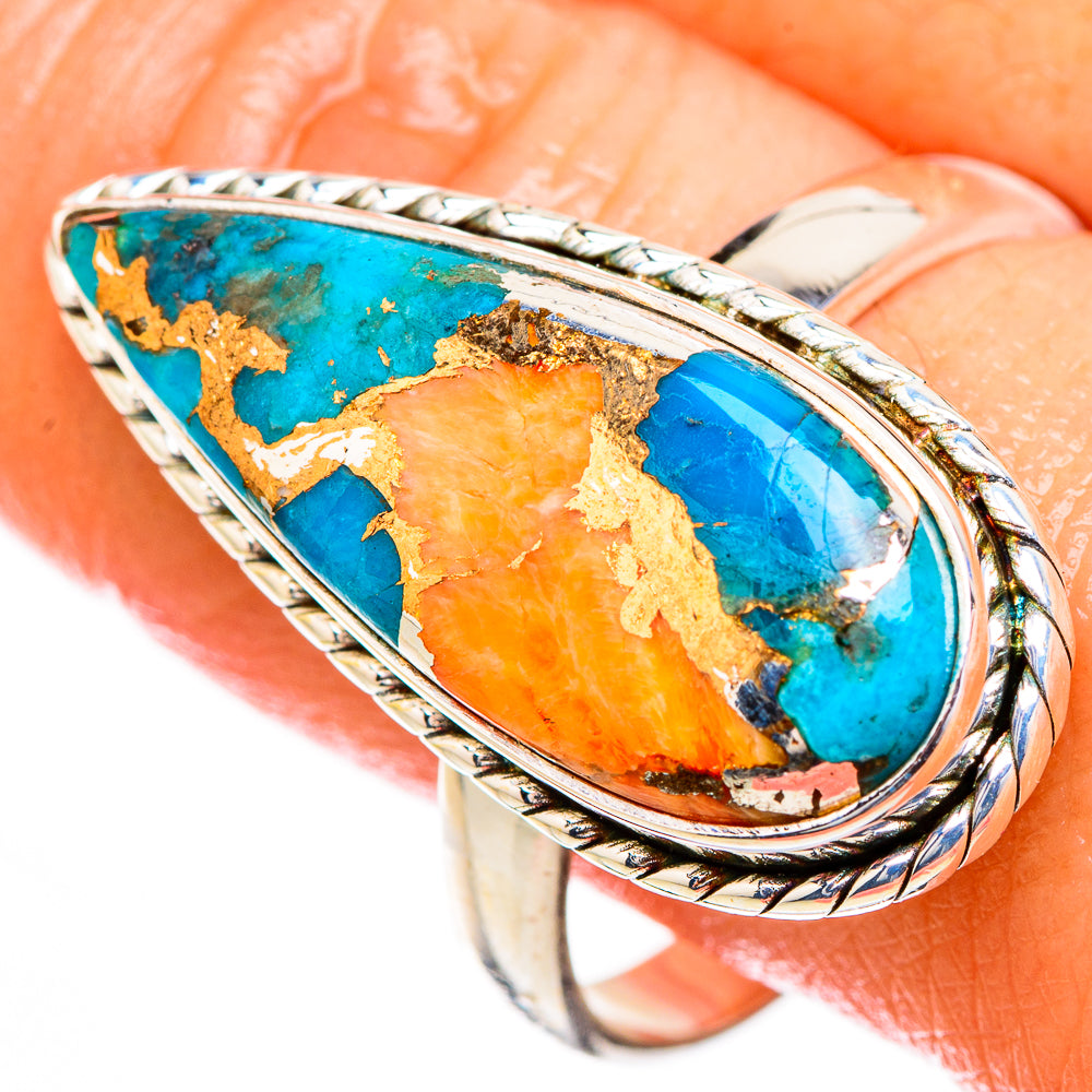 Spiny Oyster Turquoise Rings handcrafted by Anasilvercos - RING126704