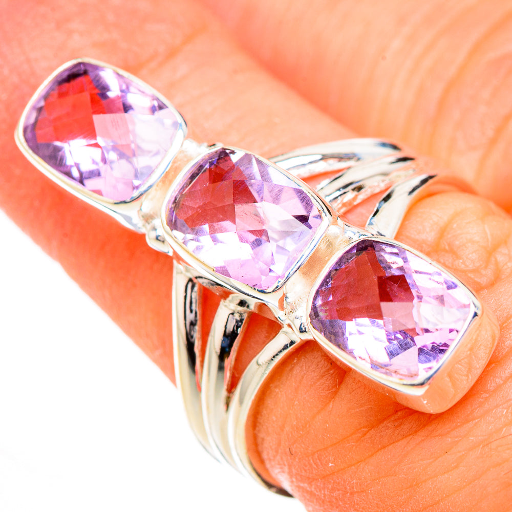 Pink Amethyst Rings handcrafted by Anasilvercos - RING126716