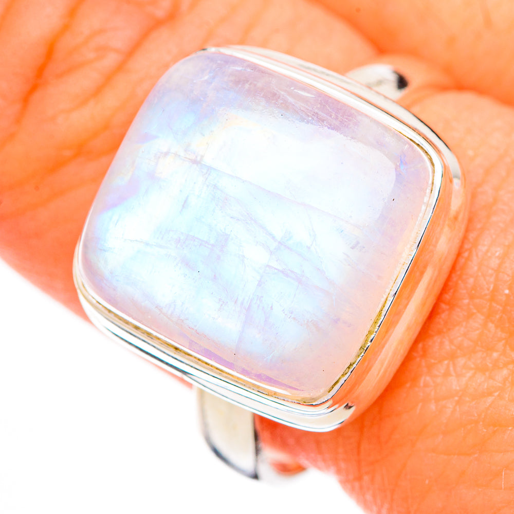 Rainbow Moonstone Rings handcrafted by Anasilvercos - RING126718