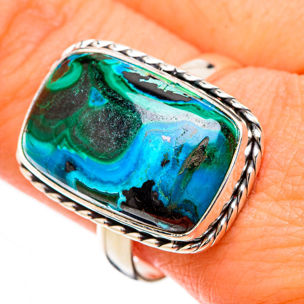 Malachite In Chrysocolla Rings handcrafted by Anasilvercos - RING126738