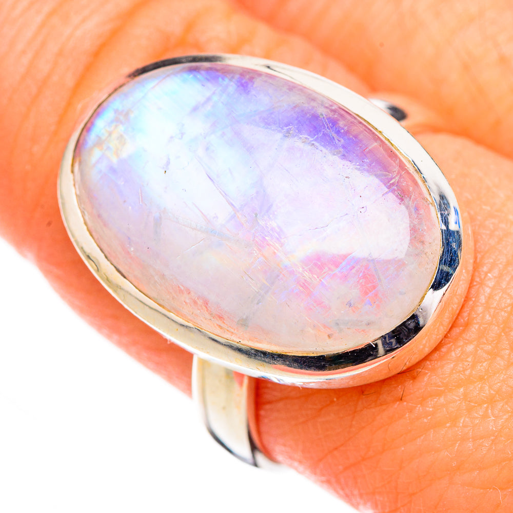 Rainbow Moonstone Rings handcrafted by Anasilvercos - RING126751