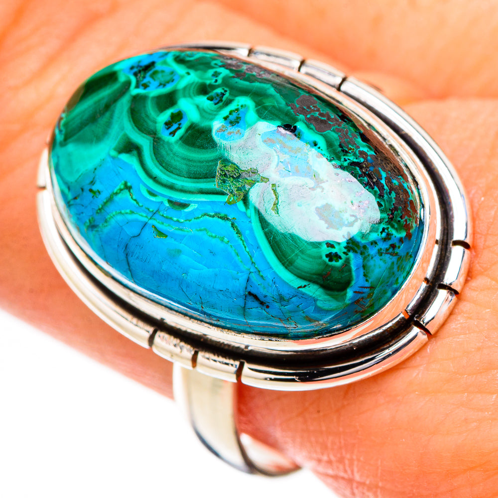 Malachite In Chrysocolla Rings handcrafted by Anasilvercos - RING126773