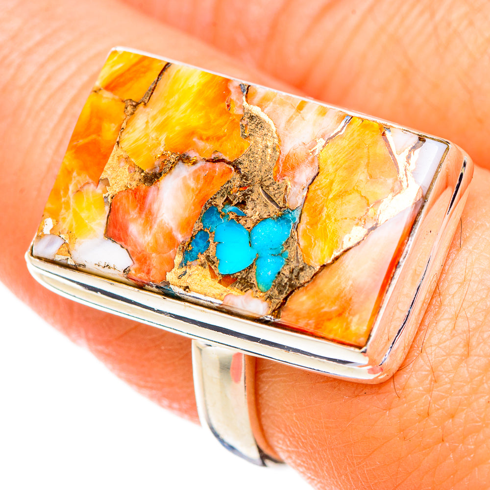 Spiny Oyster Turquoise Rings handcrafted by Anasilvercos - RING126774