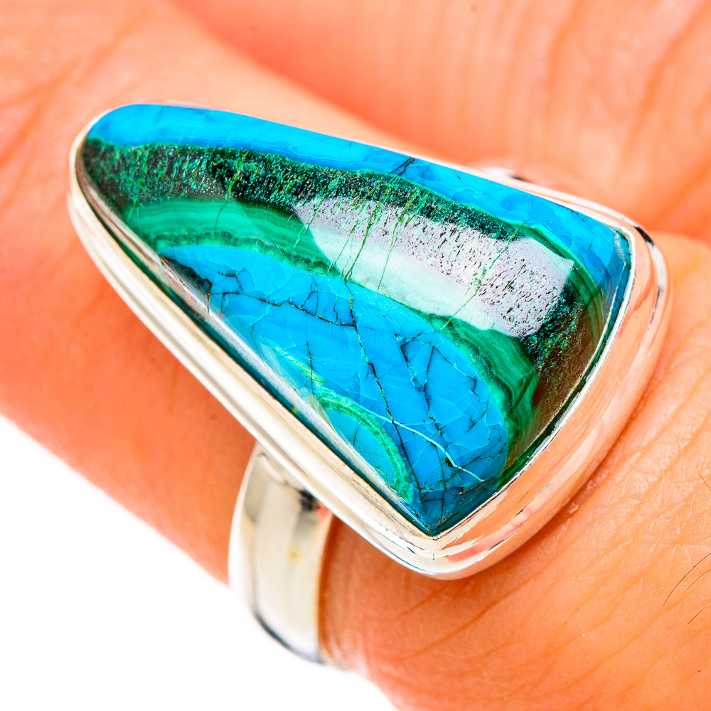 Malachite In Chrysocolla Rings handcrafted by Anasilvercos - RING126788