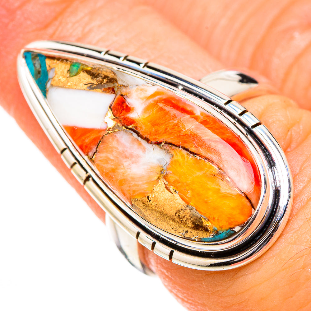 Spiny Oyster Turquoise Rings handcrafted by Anasilvercos - RING126789