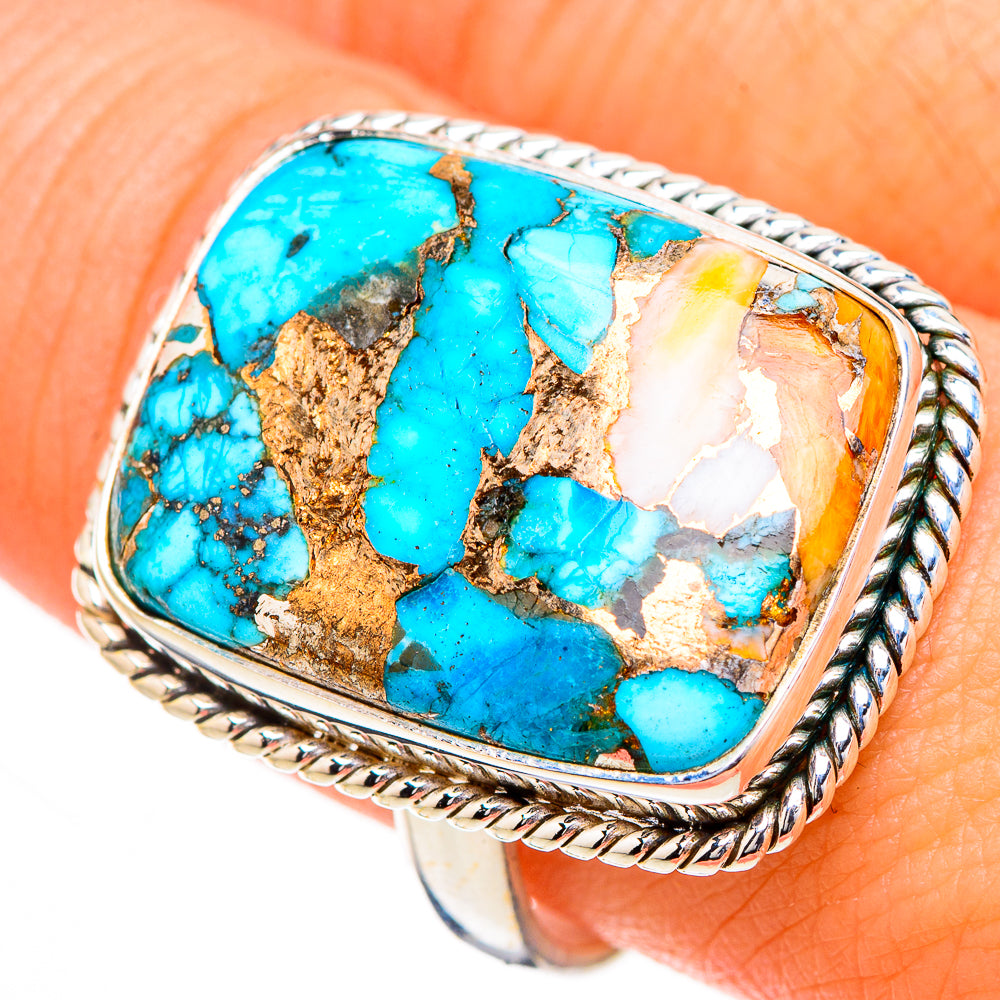 Spiny Oyster Turquoise Rings handcrafted by Anasilvercos - RING126794