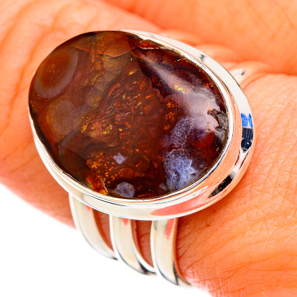 Mexican Fire Agate Rings handcrafted by Anasilvercos - RING126811