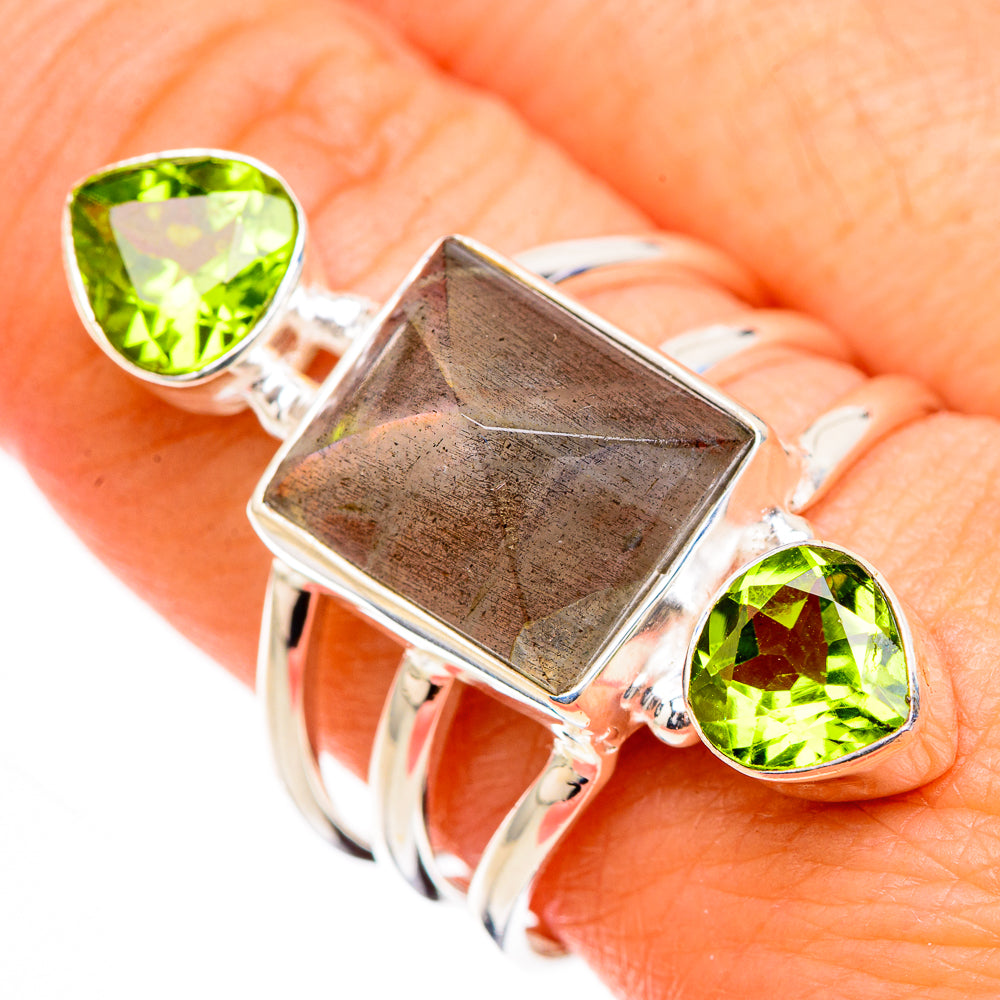 Labradorite, Peridot Rings handcrafted by Anasilvercos - RING126818