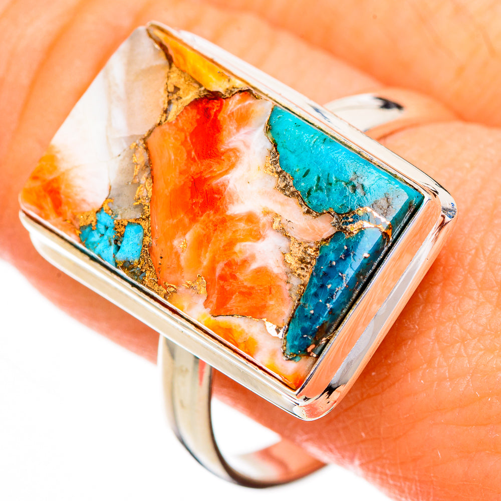 Spiny Oyster Turquoise Rings handcrafted by Anasilvercos - RING126851
