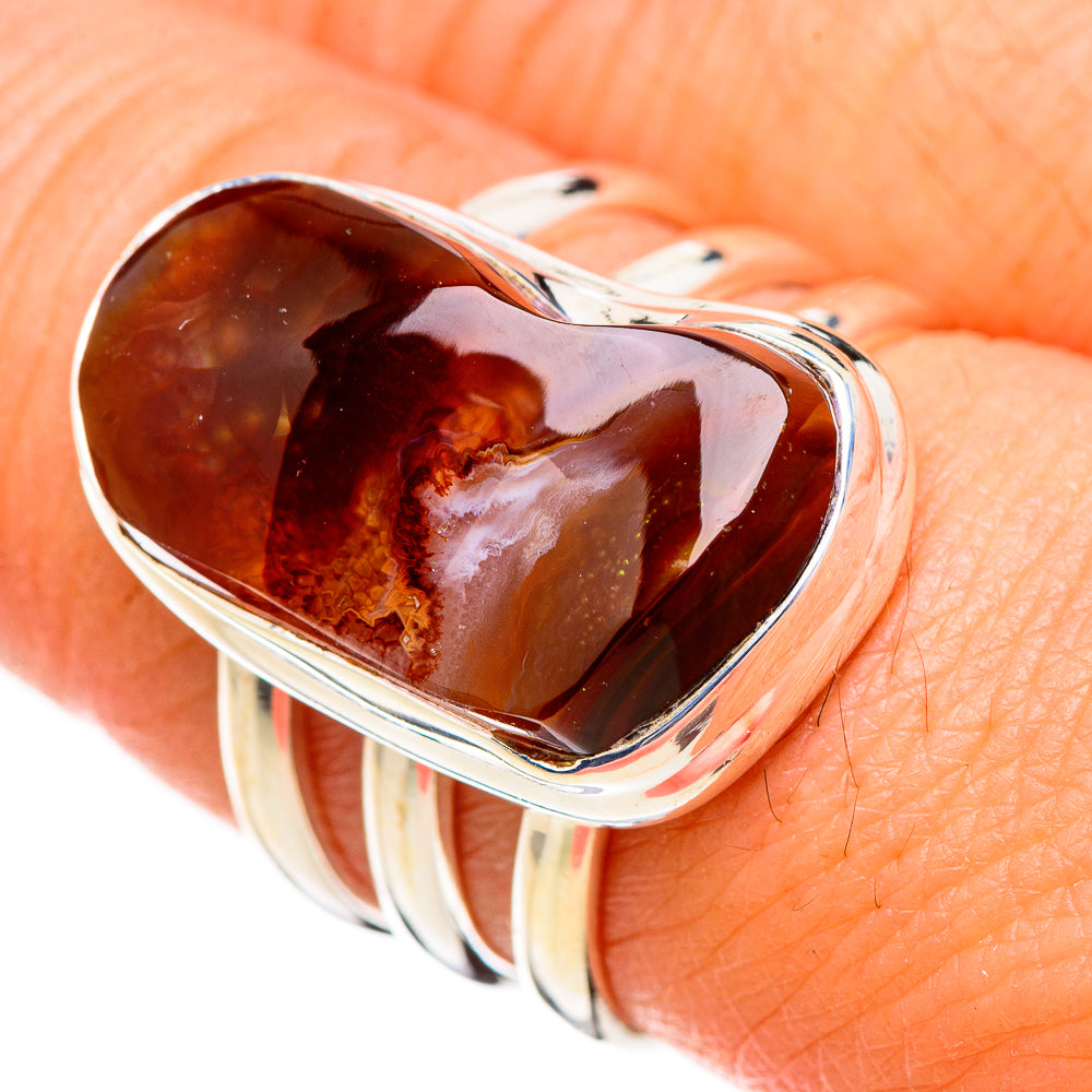 Mexican Fire Agate Rings handcrafted by Anasilvercos - RING126876