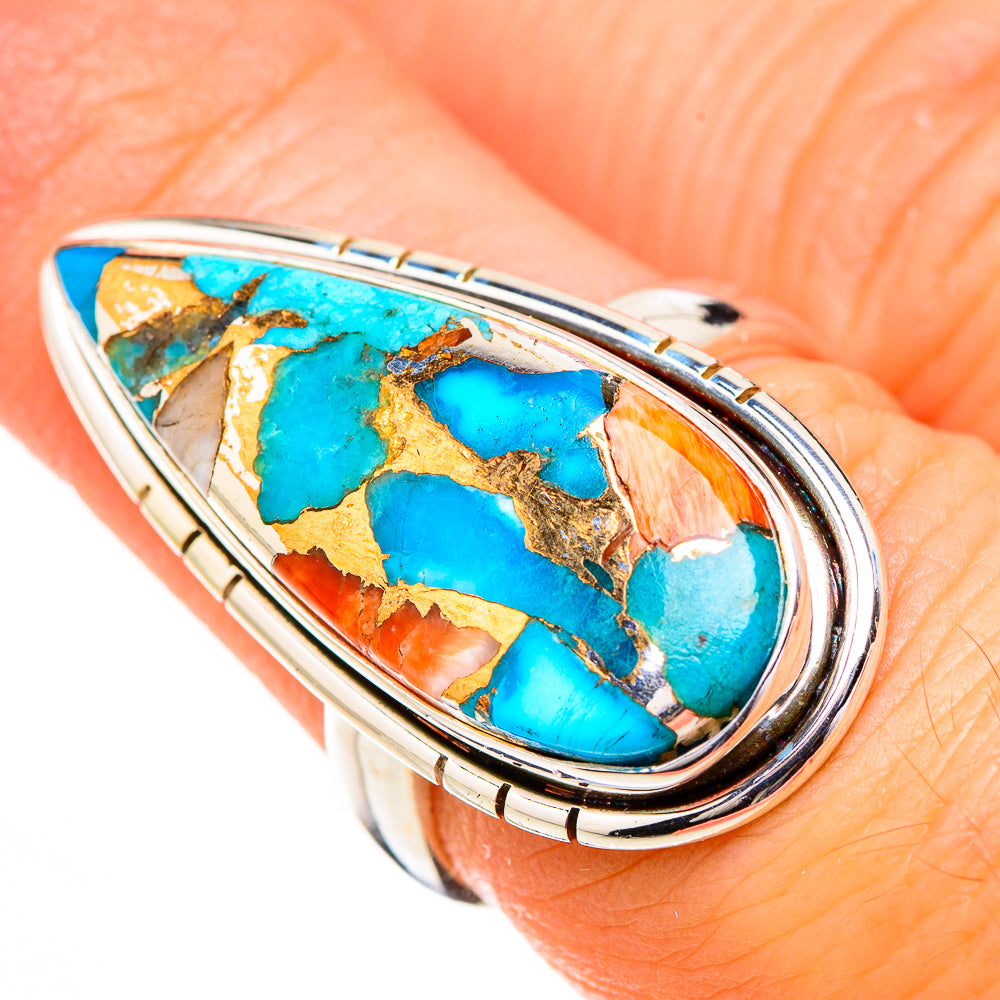 Spiny Oyster Turquoise Rings handcrafted by Anasilvercos - RING126881