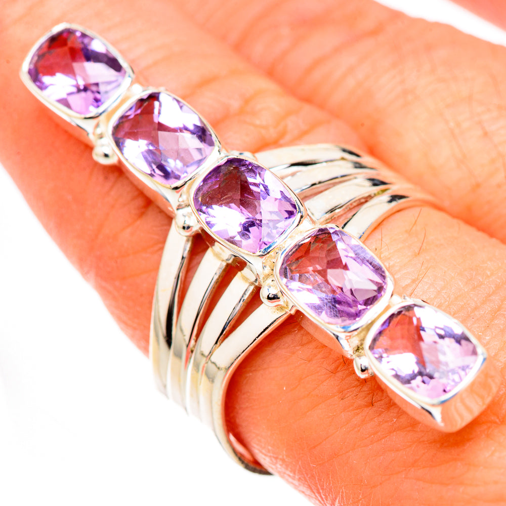 Pink Amethyst Rings handcrafted by Anasilvercos - RING126895