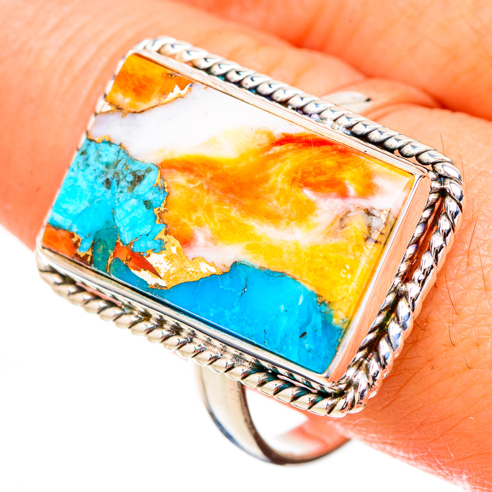 Spiny Oyster Turquoise Rings handcrafted by Anasilvercos - RING126905