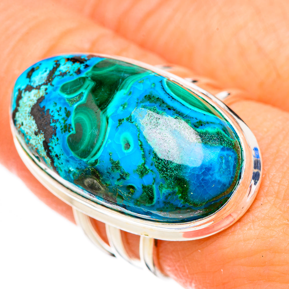 Malachite In Chrysocolla Rings handcrafted by Anasilvercos - RING126907