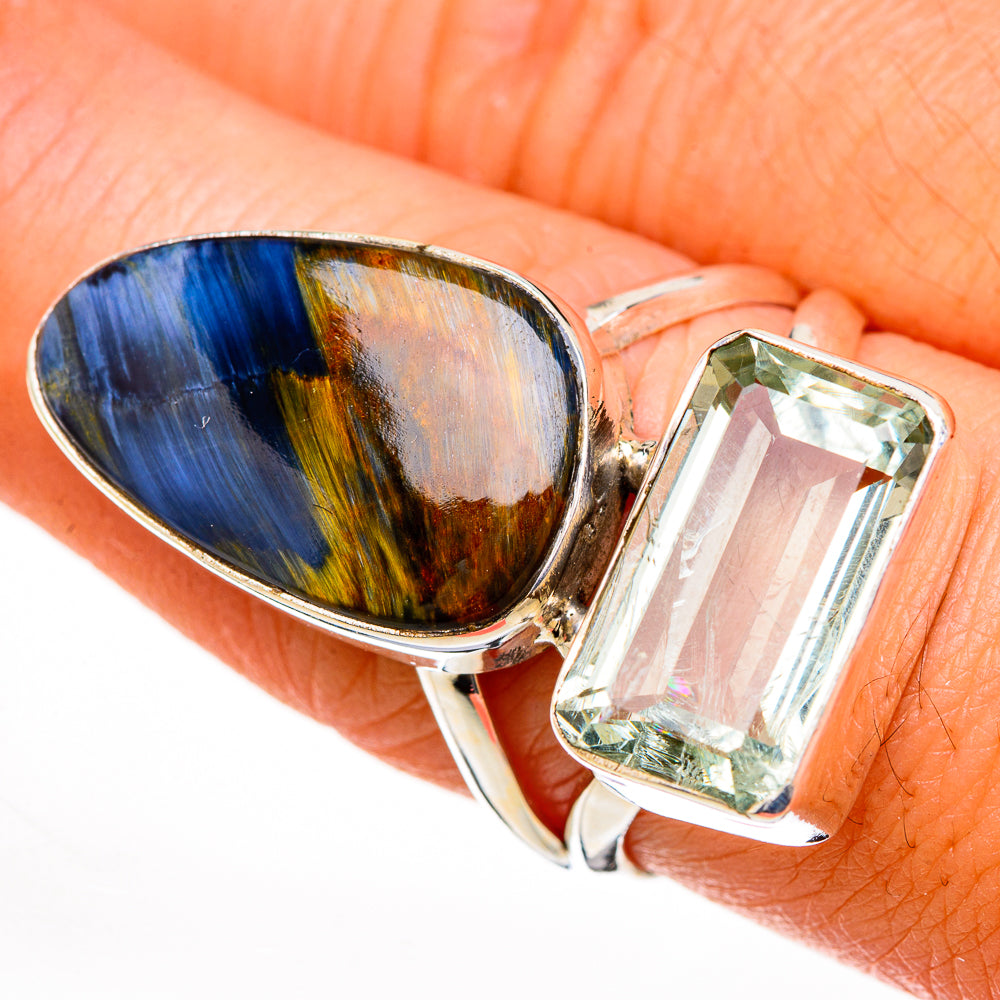 Pietersite, Green Amethyst Rings handcrafted by Anasilvercos - RING126908