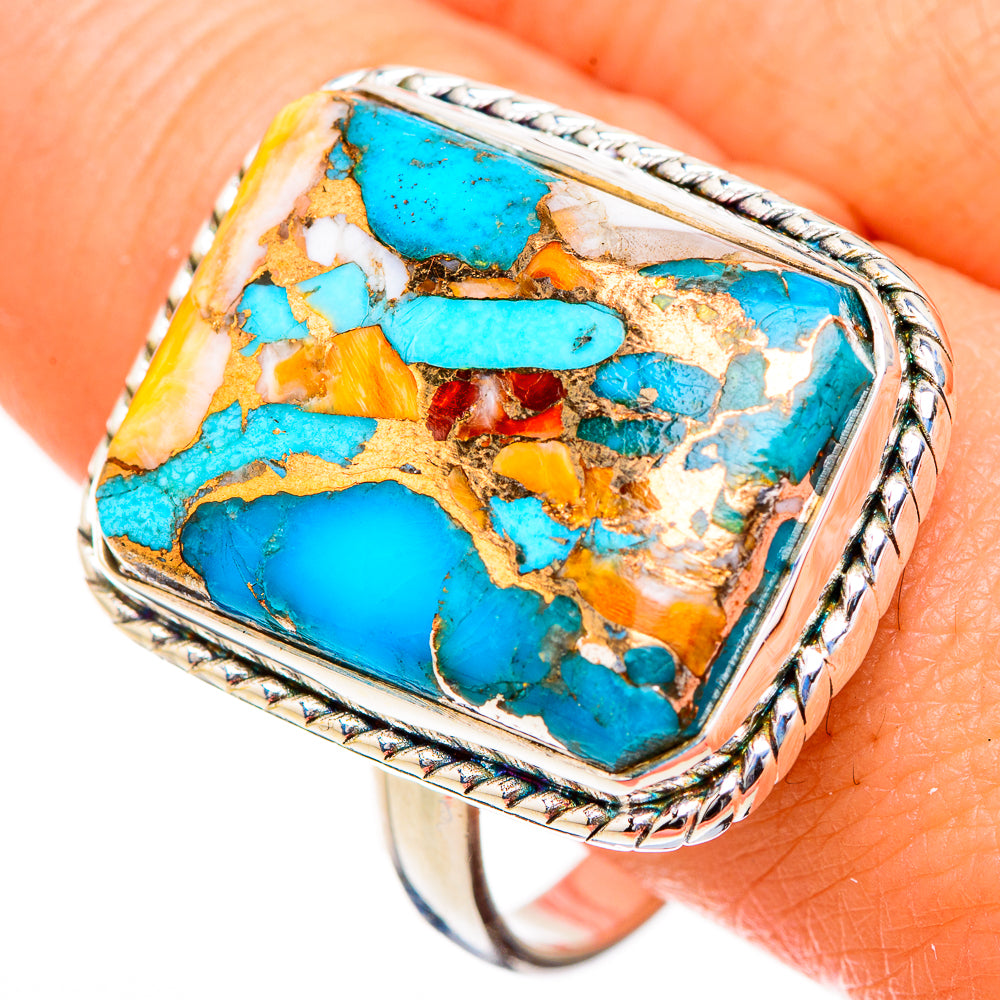 Spiny Oyster Turquoise Rings handcrafted by Anasilvercos - RING126910