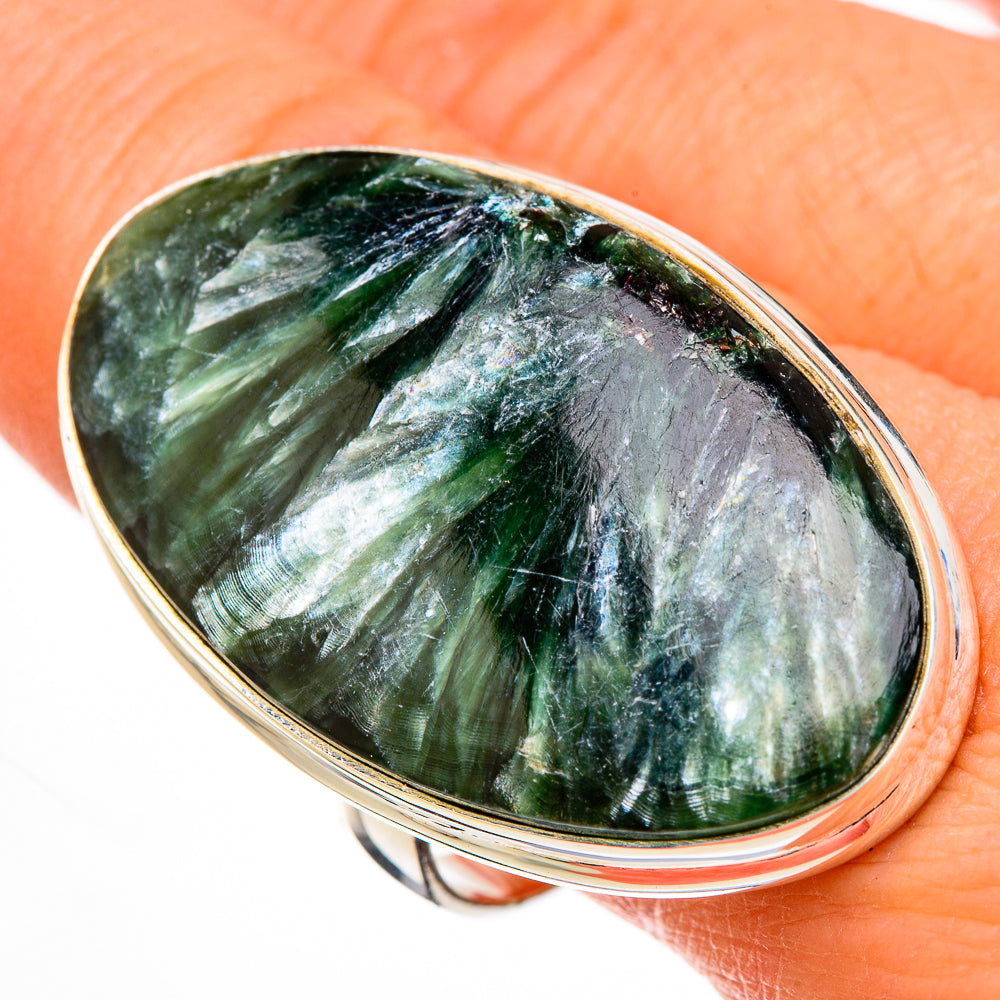 Seraphinite Rings handcrafted by Anasilvercos - RING126915
