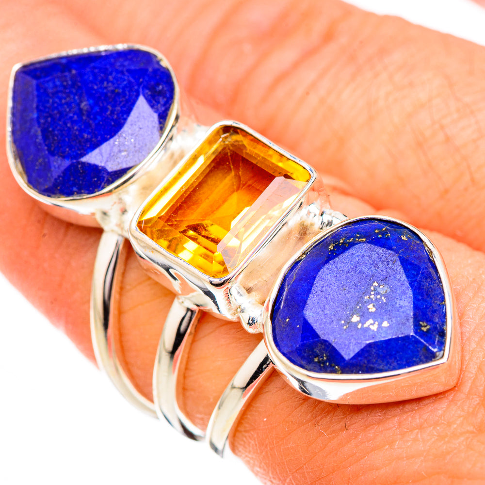 Lapis Lazuli, Citrine Rings handcrafted by Anasilvercos - RING126934