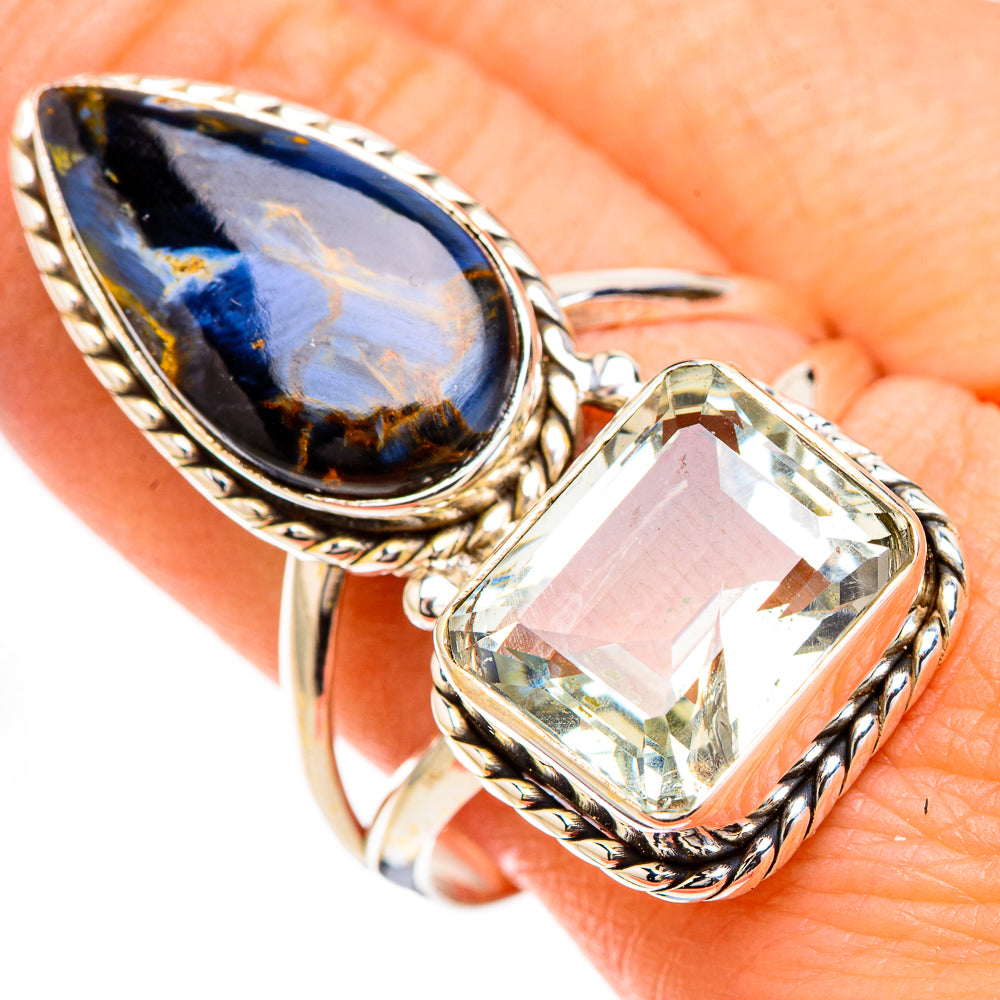 Pietersite, Green Amethyst Rings handcrafted by Anasilvercos - RING126944
