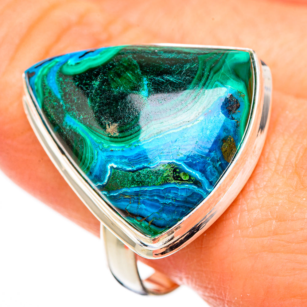 Malachite In Chrysocolla Rings handcrafted by Anasilvercos - RING126949