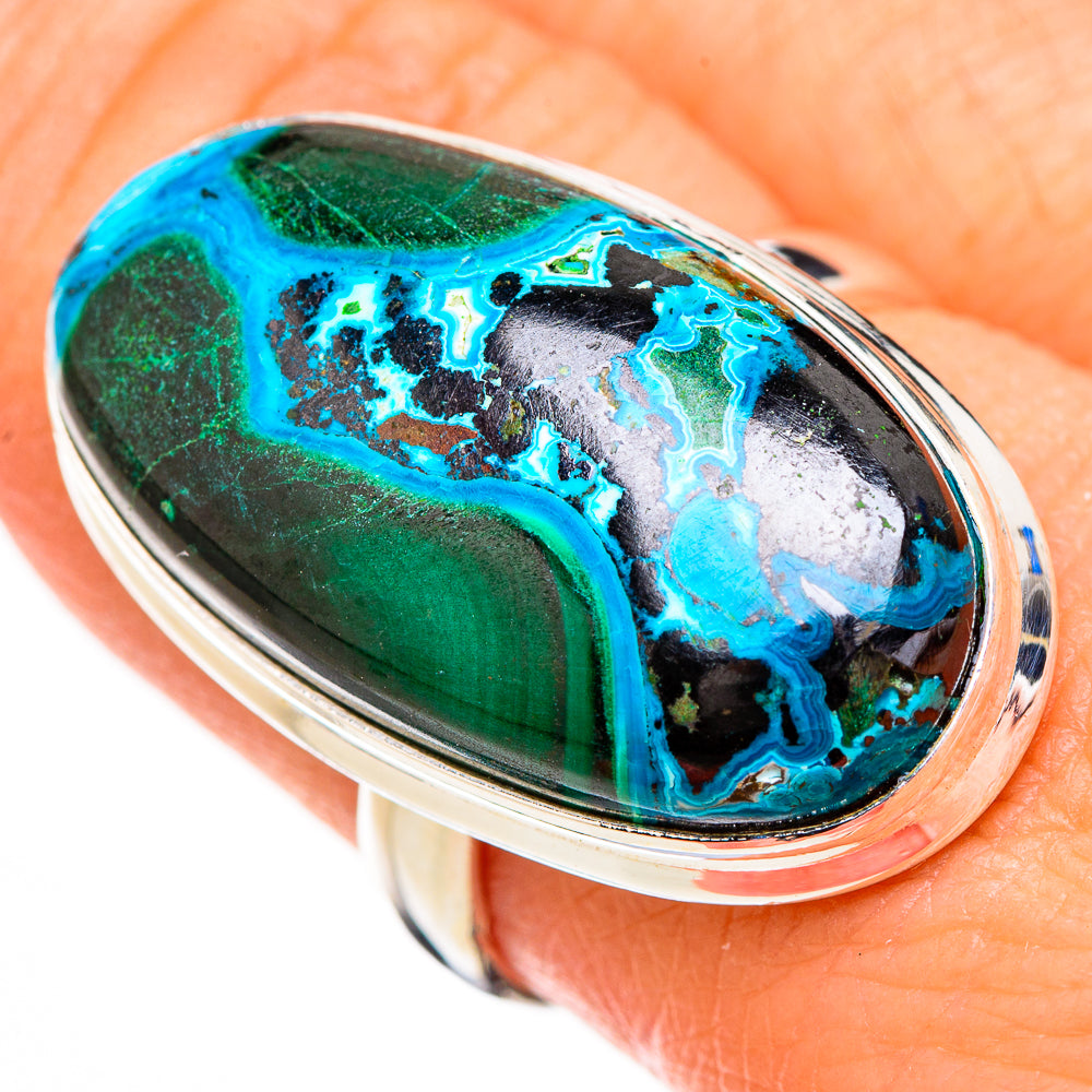 Malachite In Chrysocolla Rings handcrafted by Anasilvercos - RING126954