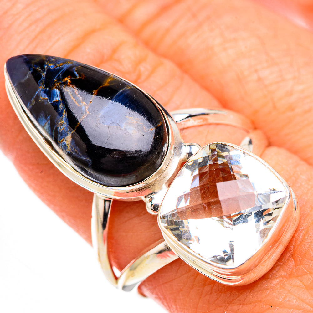 Pietersite, White Quartz Rings handcrafted by Anasilvercos - RING126965