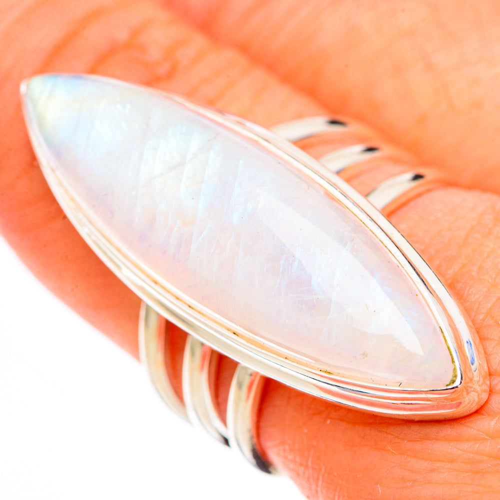 Rainbow Moonstone Rings handcrafted by Anasilvercos - RING126967