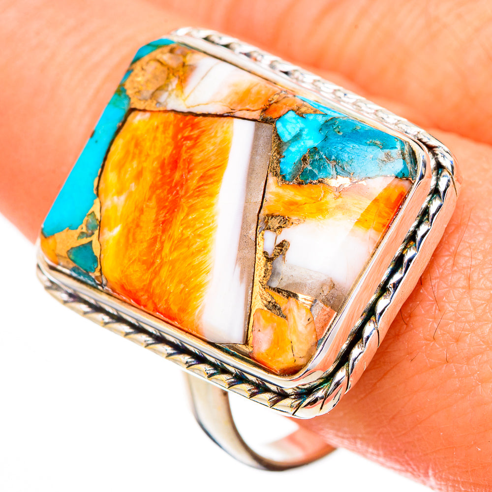 Spiny Oyster Turquoise Rings handcrafted by Anasilvercos - RING126970