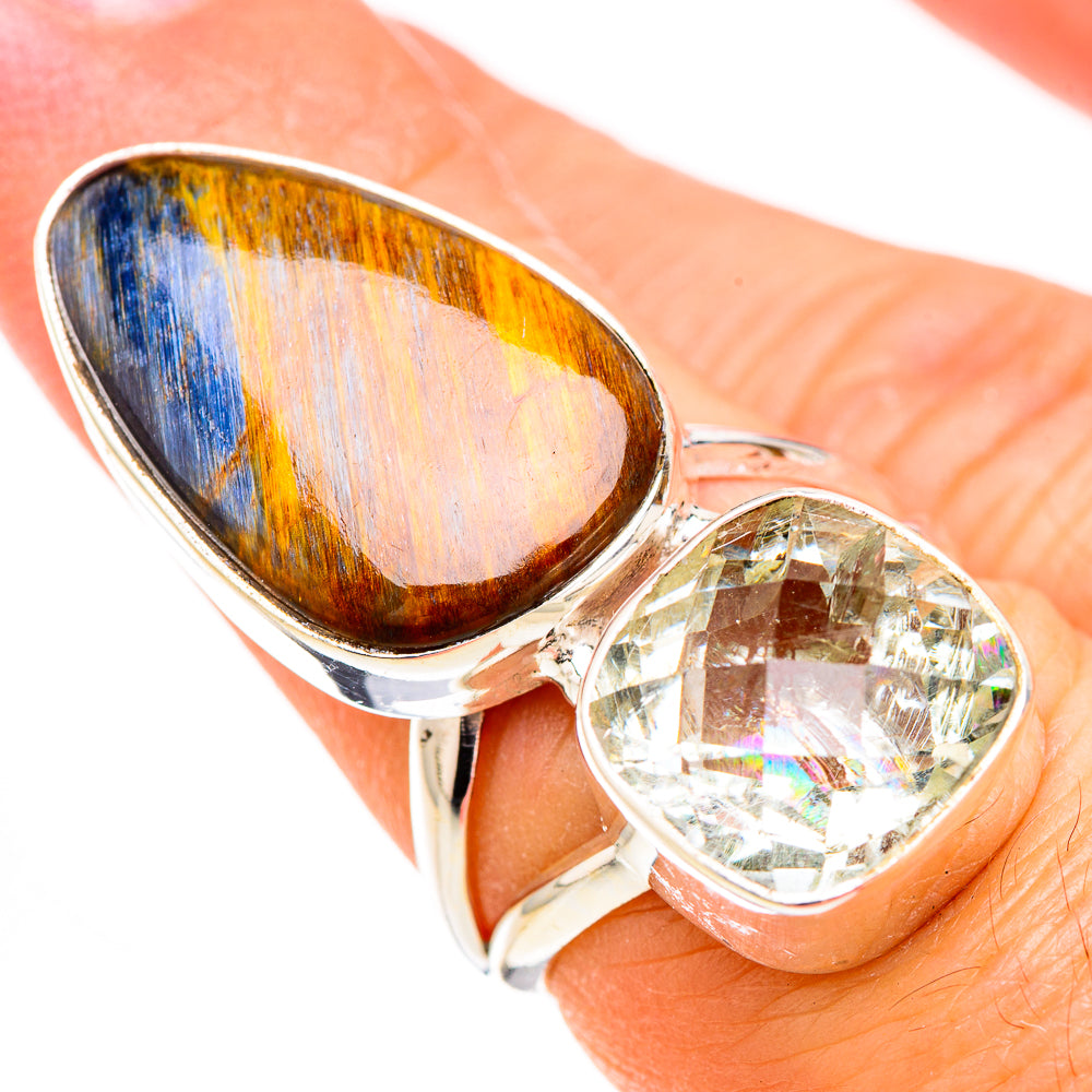 Pietersite, White Quartz Rings handcrafted by Anasilvercos - RING126972