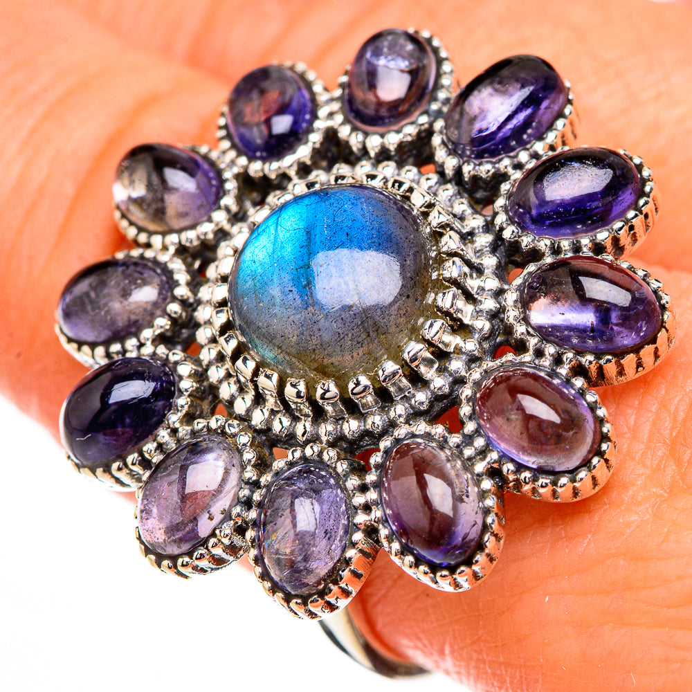 Labradorite, Tanzanite Rings handcrafted by Anasilvercos - RING126995