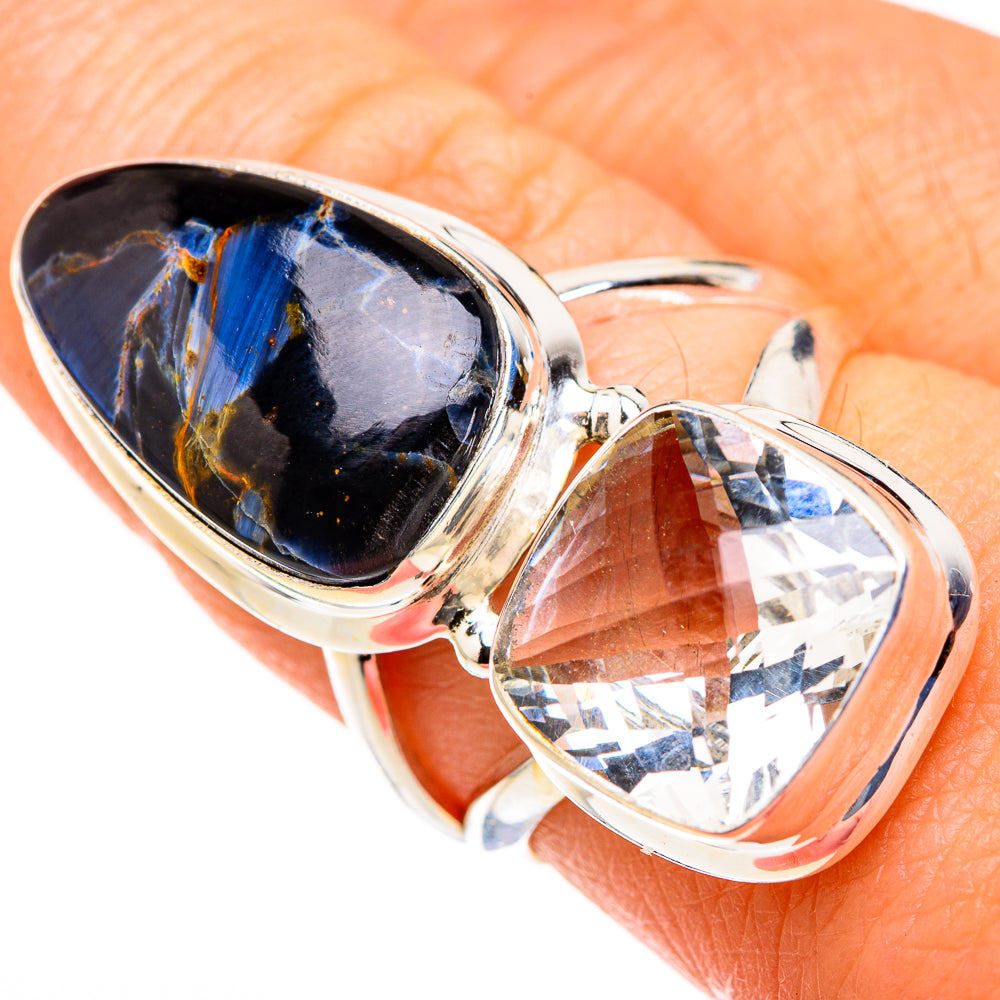 Pietersite, White Quartz Rings handcrafted by Anasilvercos - RING127011