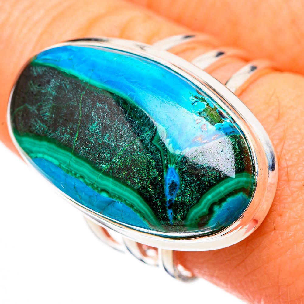 Malachite In Chrysocolla Rings handcrafted by Anasilvercos - RING127016