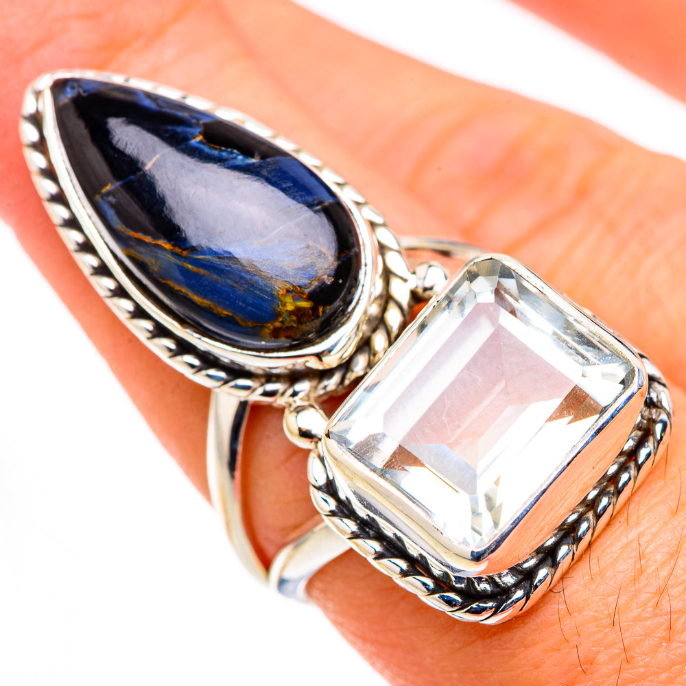 Pietersite, White Quartz Rings handcrafted by Anasilvercos - RING127030