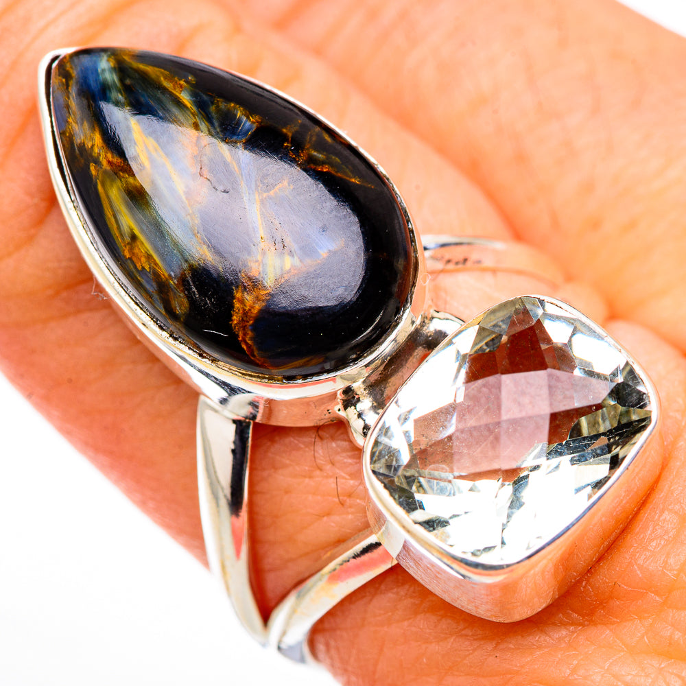 Pietersite, White Quartz Rings handcrafted by Anasilvercos - RING127037