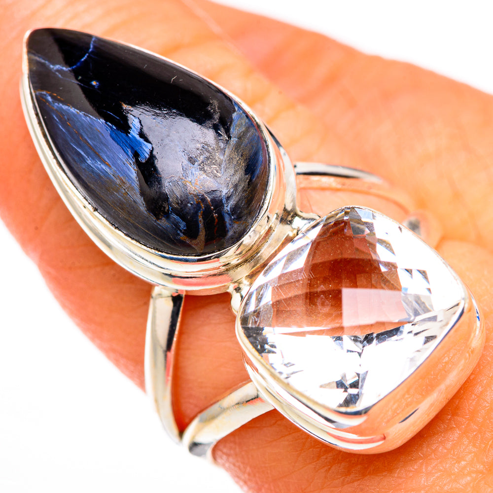 Pietersite, White Quartz Rings handcrafted by Anasilvercos - RING127049
