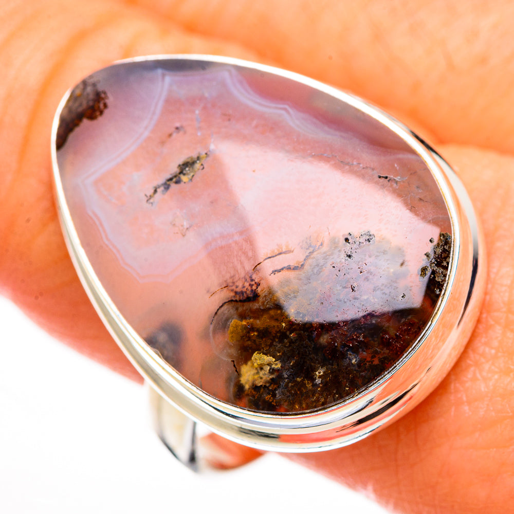 Indonesian Plume Agate Rings handcrafted by Anasilvercos - RING127059