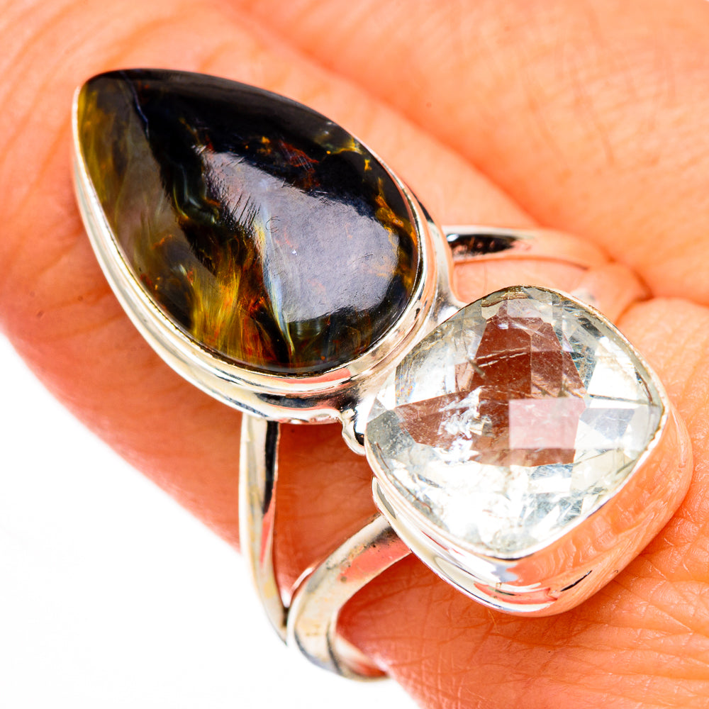 Pietersite, White Quartz Rings handcrafted by Anasilvercos - RING127099