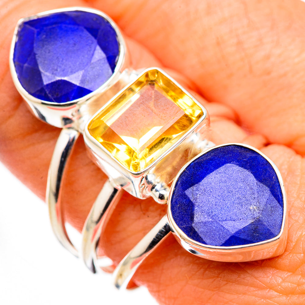 Lapis Lazuli, Citrine Rings handcrafted by Anasilvercos - RING127103