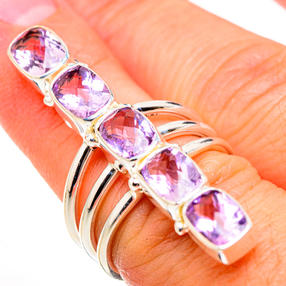 Pink Amethyst Rings handcrafted by Anasilvercos - RING127117