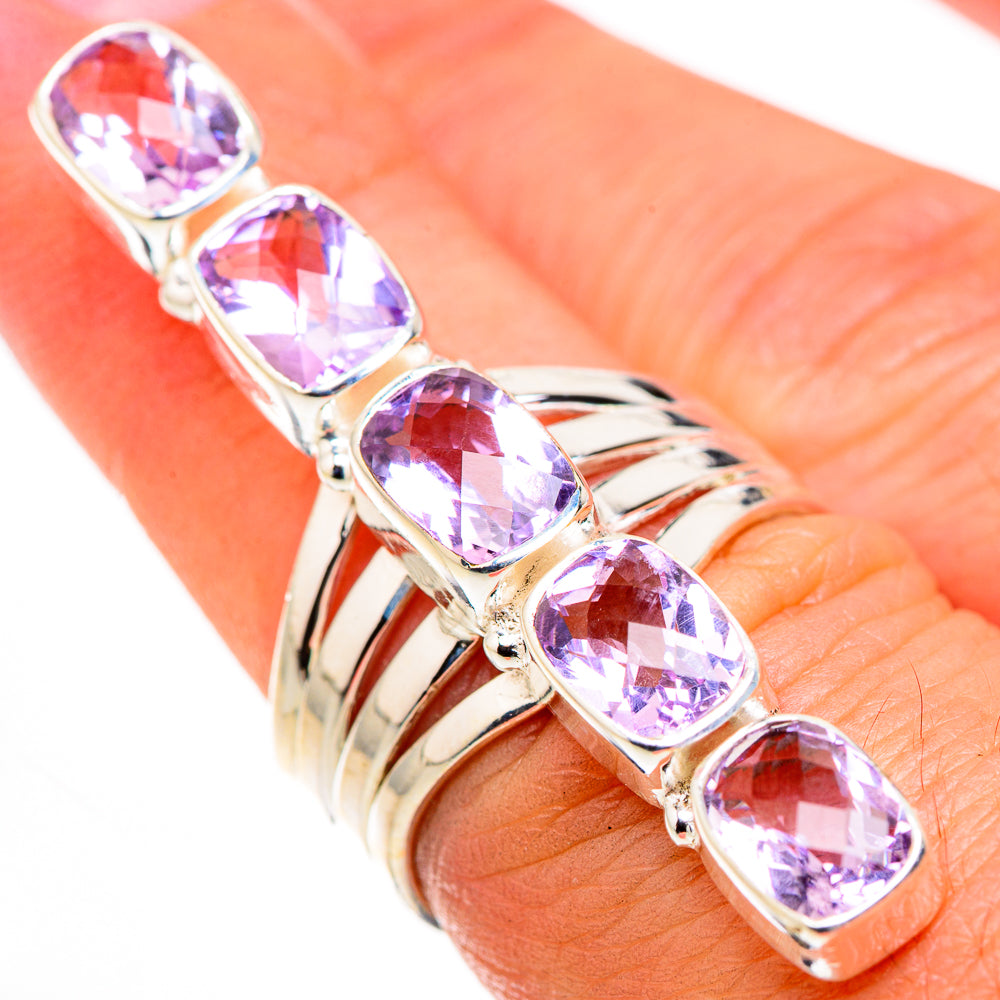 Pink Amethyst Rings handcrafted by Anasilvercos - RING127123