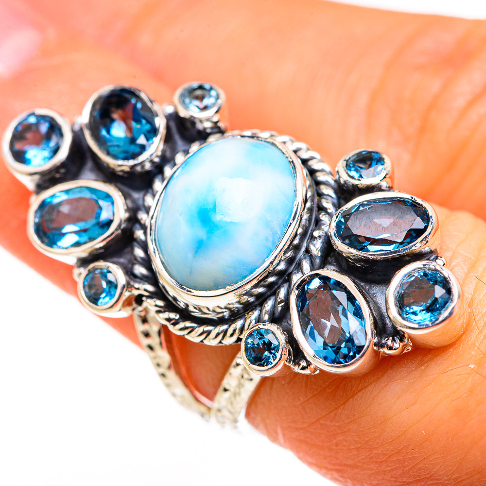 Larimar Rings handcrafted by Anasilvercos - RING127141